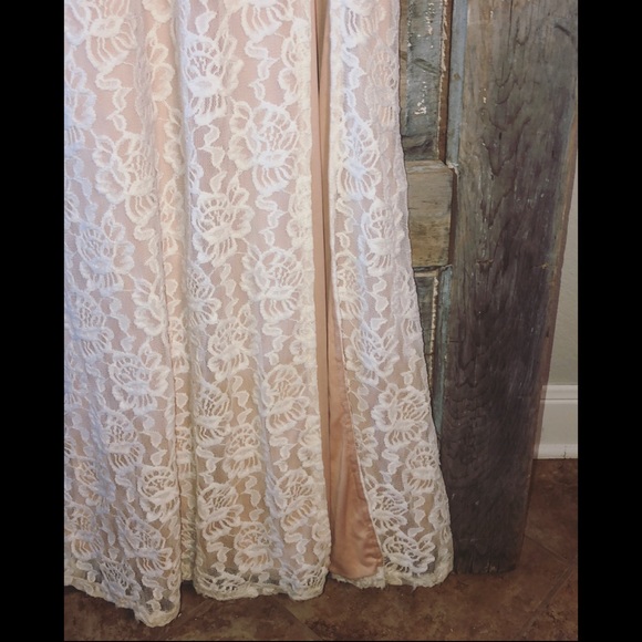 City Triangles Formal Dress Cream Lace Size 15 - Picture 5 of 6